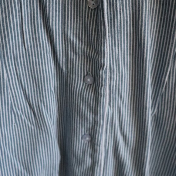 Simon Chang Womens‎ Blue Sz XL Striped Buttoned Cotton Lace Pj Long Sleeve Top - Picture 8 of 12